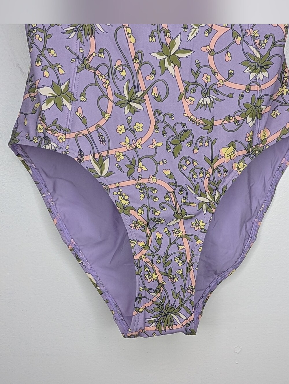 NWT Tory Burch Lilac Garden Medallion Underwire One Piece Swimsuit Size XS New - Picture 4 of 16